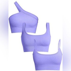 OQQ Women's👱🏽‍♀️3 Piece Med Support Tank Top,One Shoulder Top & Sports Bra